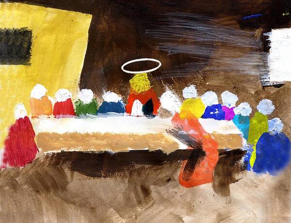 Jesus Art Print featuring the mixed media LastSupper by Curtis J Neeley Jr