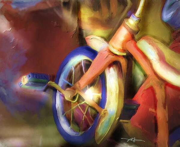 Impressionism Art Print featuring the painting Old Tricycle by Bob Salo