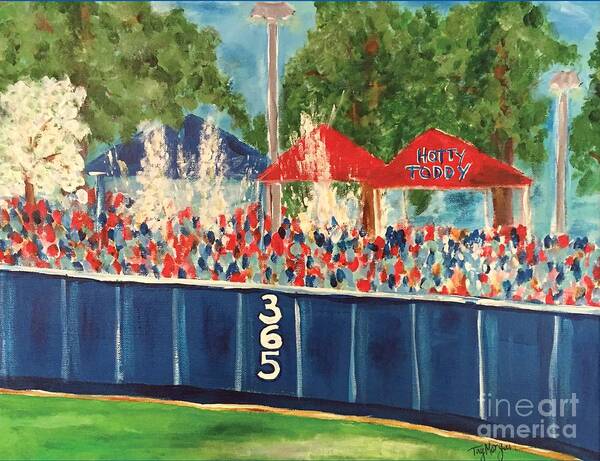Ole Art Print featuring the painting Ole Miss Swayze Beer Showers by Tay Cossar Morgan