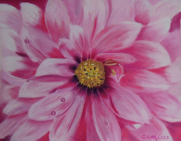 Garden Art Print featuring the pastel Pink Dahlia I by Carol Corliss