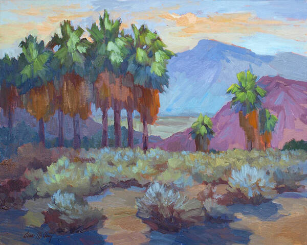 Standing Tall Art Print featuring the painting Standing Tall at Thousand Palms by Diane McClary