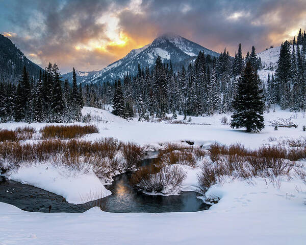 Utah Art Print featuring the photograph Wintery Wasatch Sunset by James Udall