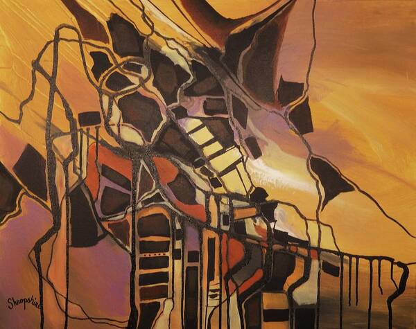 Abstract Art Print featuring the painting Navajo Nation by Tom Shropshire