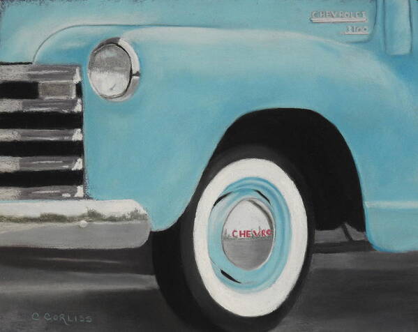 Old Art Print featuring the pastel Chevy 3100 by Carol Corliss
