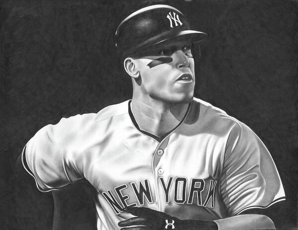 Aaron Judge Art Print featuring the drawing Judge by Jerry Winick