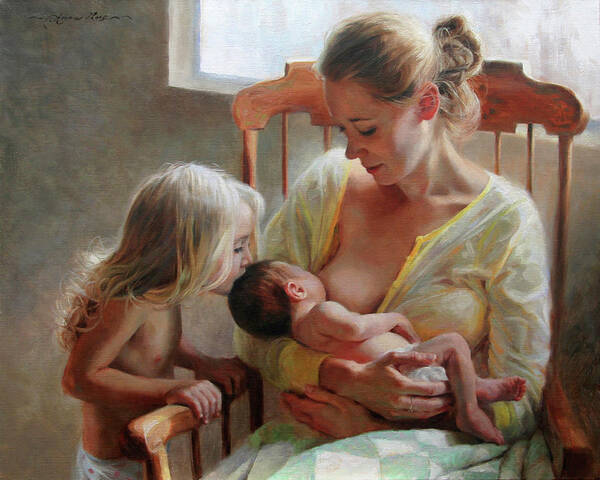 Mother Art Print featuring the painting Nurturer by Anna Rose Bain