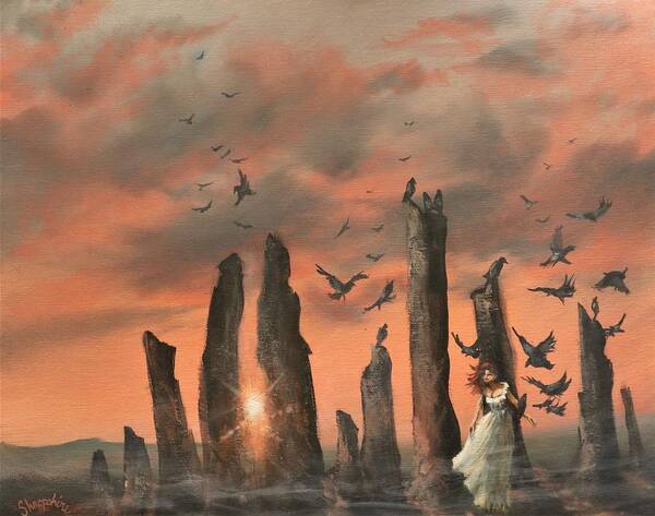 Callanish Stones Art Print featuring the painting Secret of the Stones by Tom Shropshire