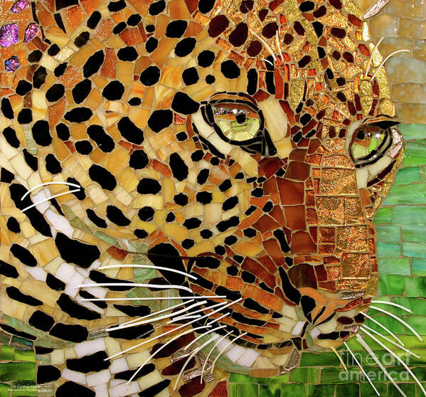Cynthie Fisher Art Print featuring the painting Leopard Glass Mosaic by Cynthie Fisher