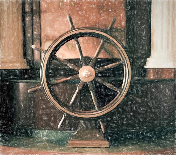 Princess Art Print featuring the photograph Ship's Wheel by Bill Howard