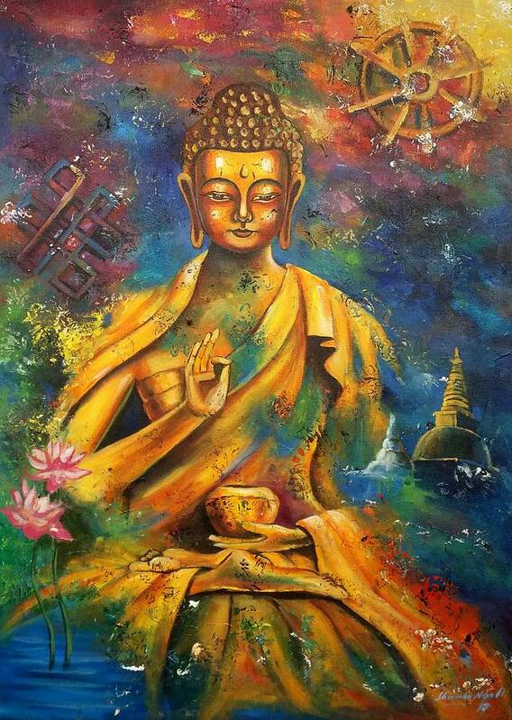 Lord Buddha  Art Print  by Sherman Nepali