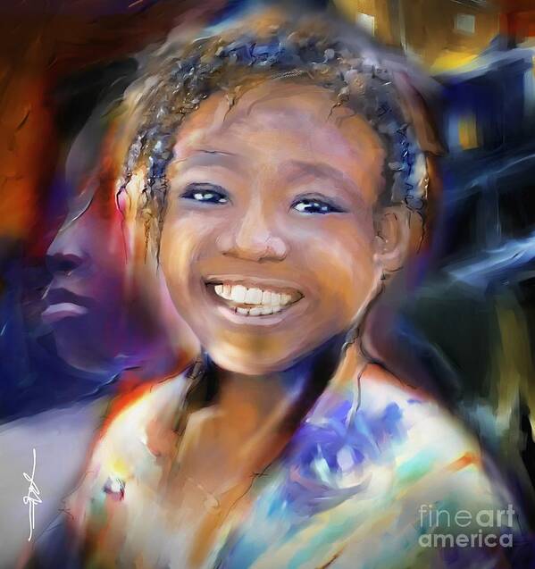 Portrait Art Print featuring the painting Returning A Smile by Bob Salo