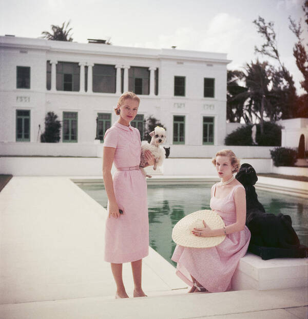 Straw Hat Art Print featuring the photograph C.z. And Guest by Slim Aarons