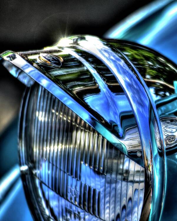 Collector Art Print featuring the photograph 38 Ford Headlamp by Jerry Sodorff