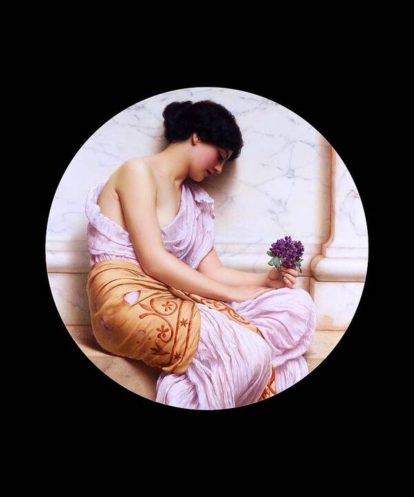 Young Girl Art Print featuring the painting Violets, Sweet Violets by John William Godward by Rolando Burbon