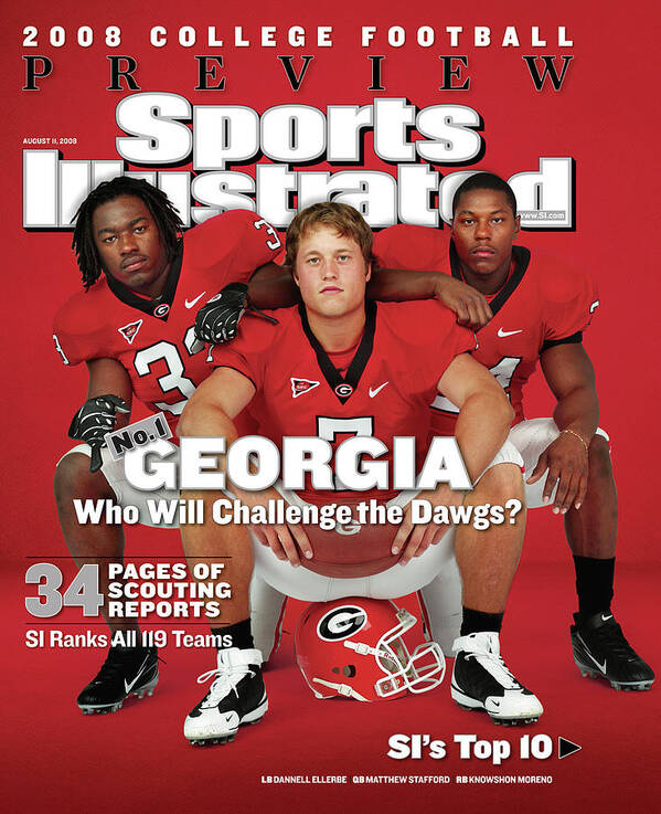 Portrait Art Print featuring the photograph University of Georgia, 2008 College Football Preview Issue Cover by Sports Illustrated