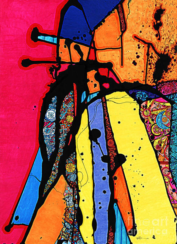 Prisma Markers Art Print featuring the drawing Tandem of Spirituality by Joey Gonzalez