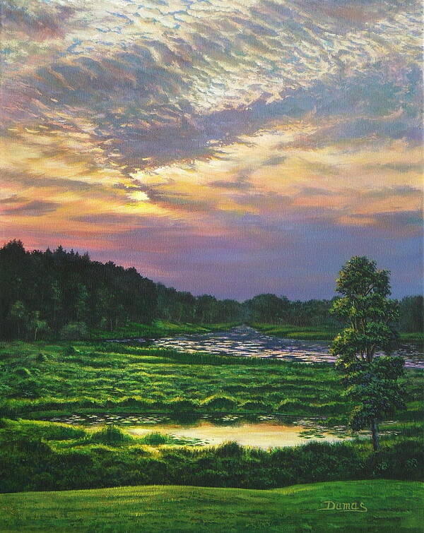Landscape Art Print featuring the painting Marsh Sunset by Bruce Dumas