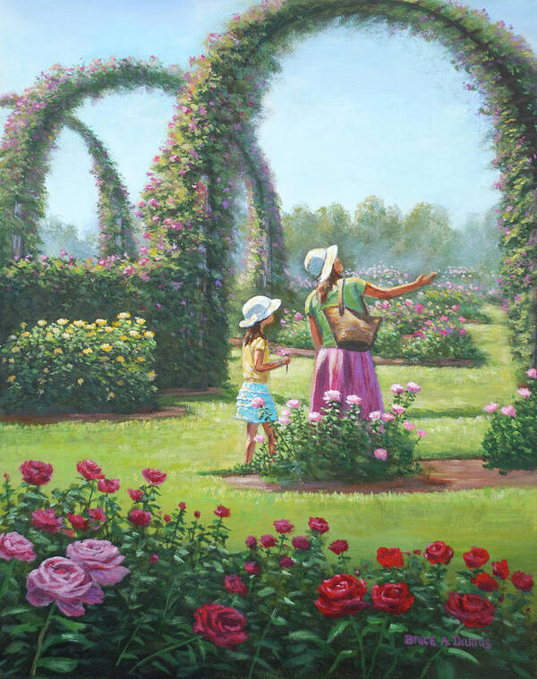 Floral Art Print featuring the painting Mother Daughter Day by Bruce Dumas