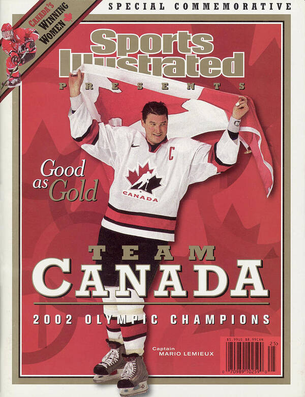 The Olympic Games Art Print featuring the photograph Team Canada Mario Lemieux, 2002 Winter Olympic Champions Sports Illustrated Cover by Sports Illustrated