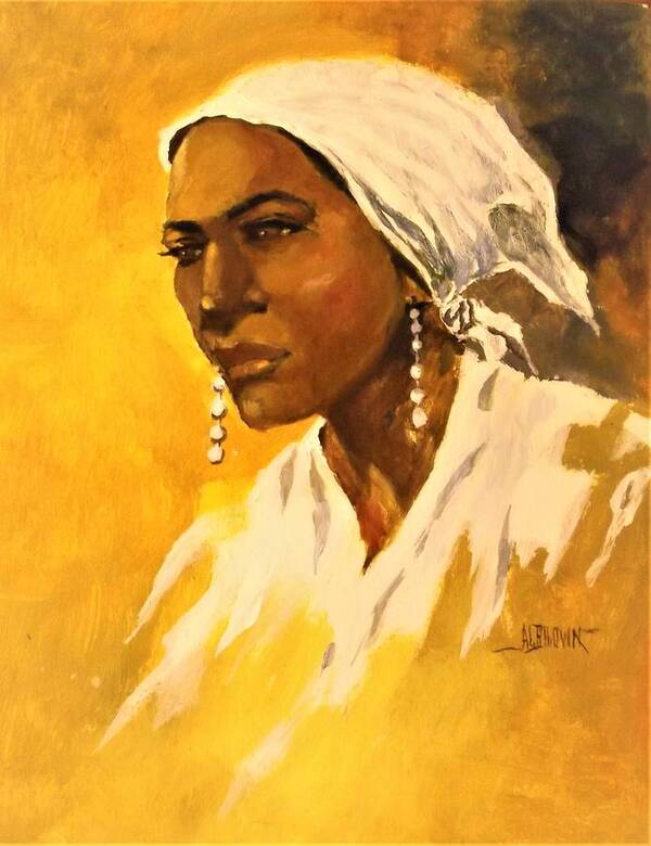 Portrait Art Print featuring the painting Island Woman by Al Brown