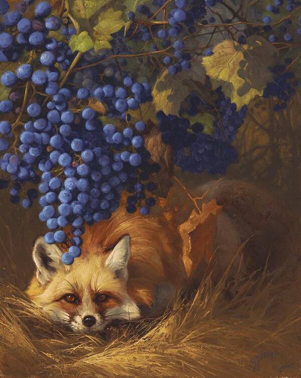 Fox Art Print featuring the painting Secrets of the Vineyard by Greg Beecham