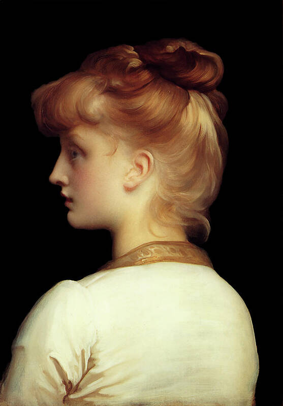 A Girl Art Print featuring the painting A Girl by Lord Frederic Leighton	 by Rolando Burbon