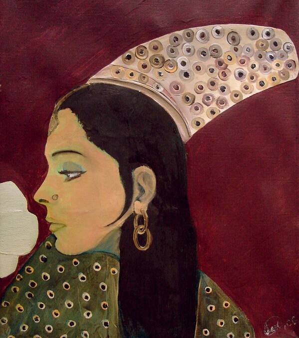 Modeling Art Print featuring the mixed media Beauty Queen Of The Mughals by Saad Hasnain
