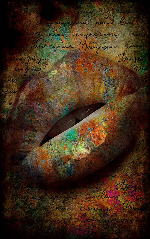 Kiss Art Print featuring the digital art A Kiss by Greg Sharpe