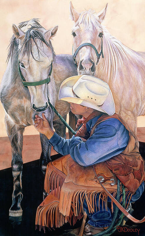 Horses Art Print featuring the painting Where's Mine? by JK Dooley