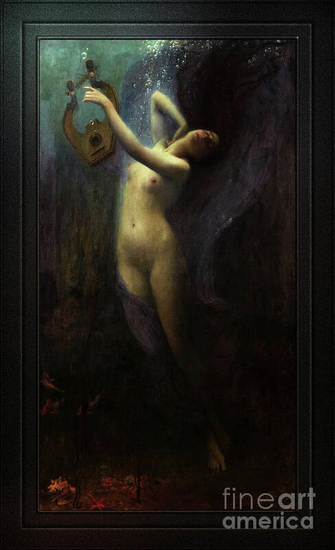 Ocean Deep Art Print featuring the painting Death of Sappho by Charles Amable Lenoir Old Master Reproduction by Rolando Burbon