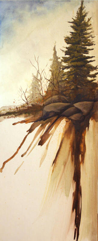 Rick Huotari Art Print featuring the painting North Woods Pines by Rick Huotari
