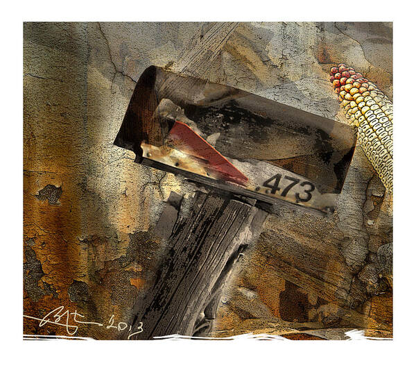 Mail Box Art Print featuring the digital art Rural Route 473 by Bob Salo