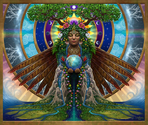 Gaia Art Print featuring the painting Gaia Sacred System by Cristina McAllister