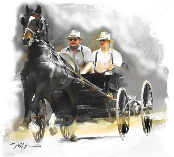 Horse Art Print featuring the painting Single Horse Power by Bob Salo