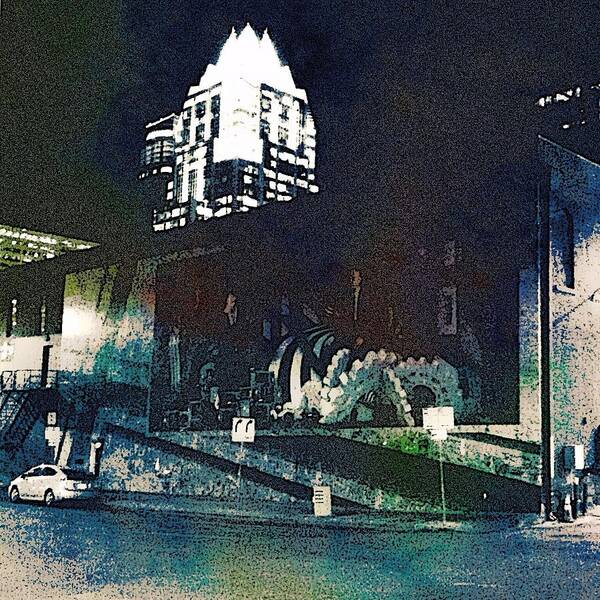 Austin Art Print featuring the digital art Austin Night by Cooky Goldblatt