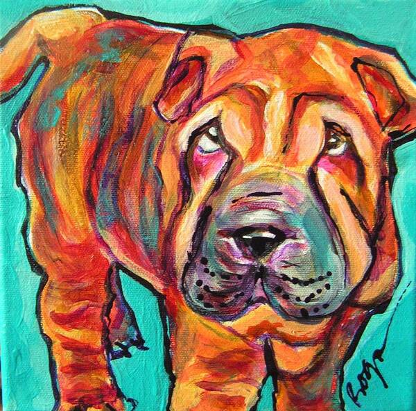 Dogs Art Print featuring the painting Baci Boy by Judy Rogan