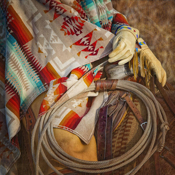 Cowgirl Art Print featuring the photograph Southwest Reata by Pamela Steege