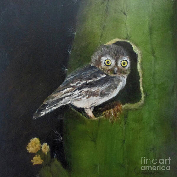 Wildlife Art Print featuring the painting You Caught Me by Roseann Gilmore