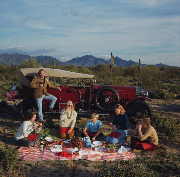 People Art Print featuring the photograph Barrett Family Picnic by Slim Aarons