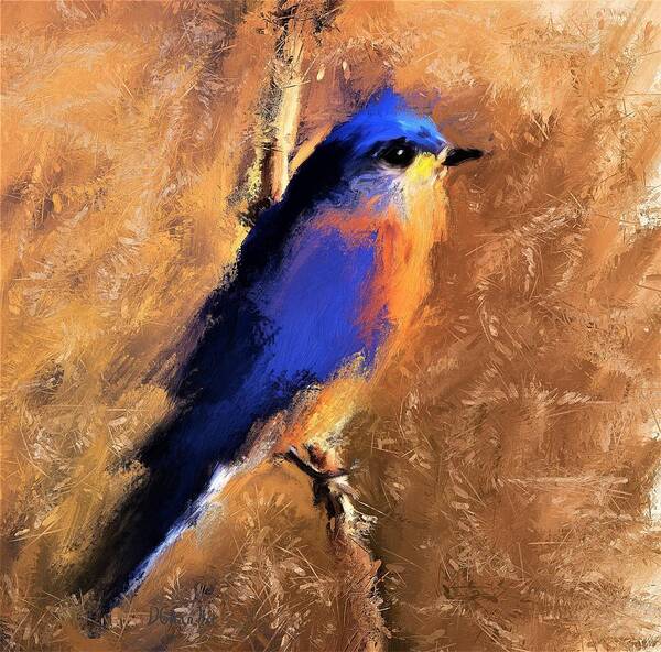 Bluebird Art Print featuring the painting Eastern Bluebird by Diane Chandler