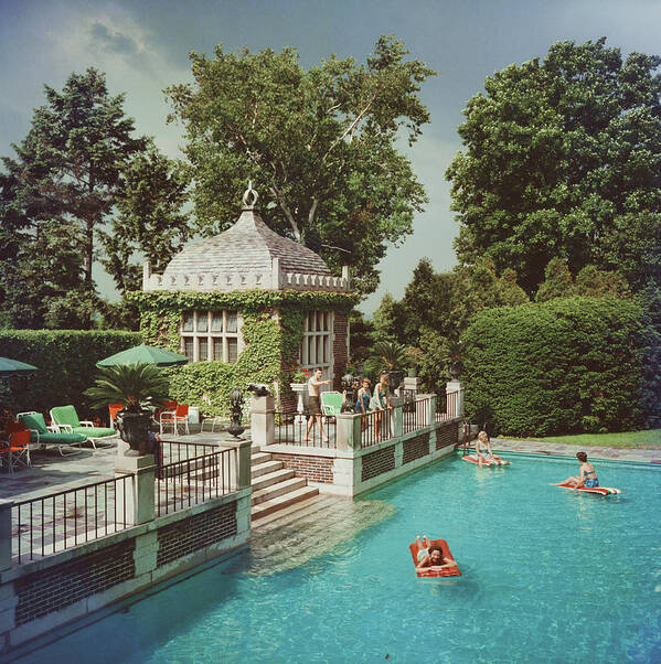 Swimming Pool Art Print featuring the photograph Family Pool by Slim Aarons