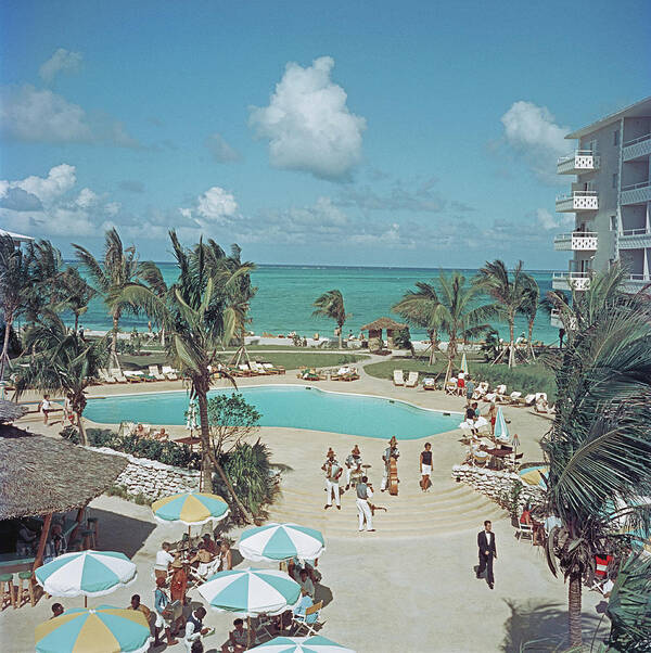 People Art Print featuring the photograph Nassau Beach Hotel by Slim Aarons
