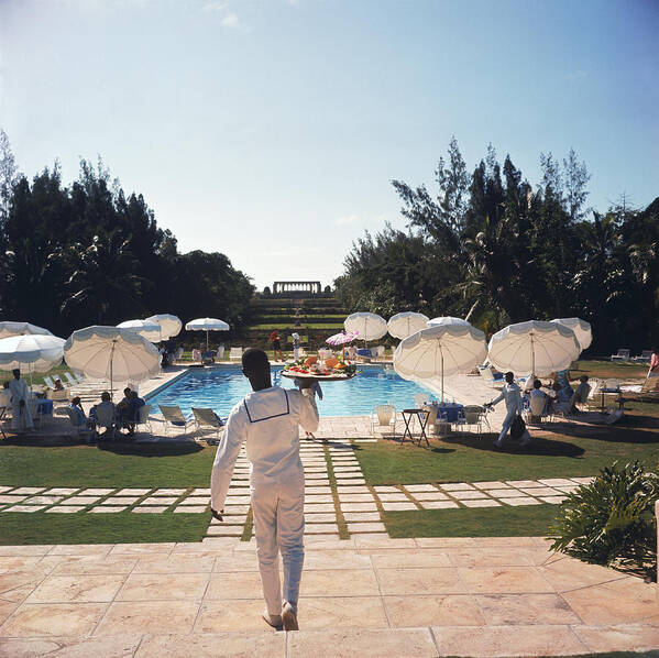 People Art Print featuring the photograph Ocean Club On Paradise Island by Slim Aarons