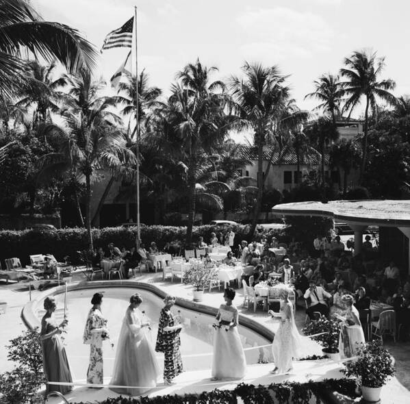 People Art Print featuring the photograph Palm Beach Fashion Show by Slim Aarons