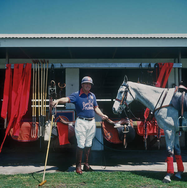 Horse Art Print featuring the photograph Player And Mount by Slim Aarons