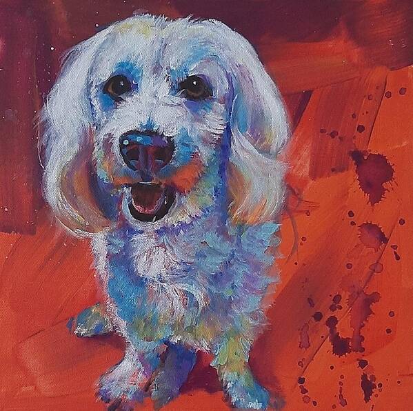 Dog Portrait Art Print featuring the painting Max by Kaytee Esser
