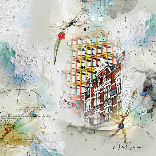London Art Print featuring the digital art Old and New - High Holborn by Nicky Jameson