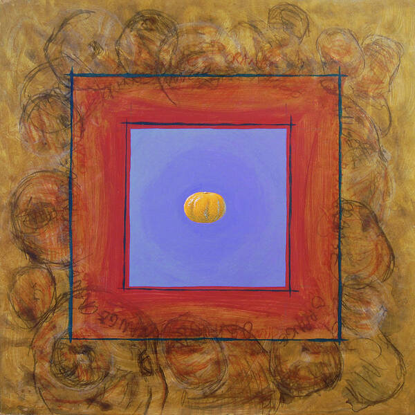 Floating Art Print featuring the painting Orange Clementine Icon by Tim Murphy