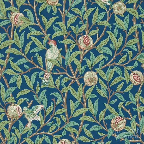 William Morris Bird and Pomegranate Blue Sage Green by William Morris