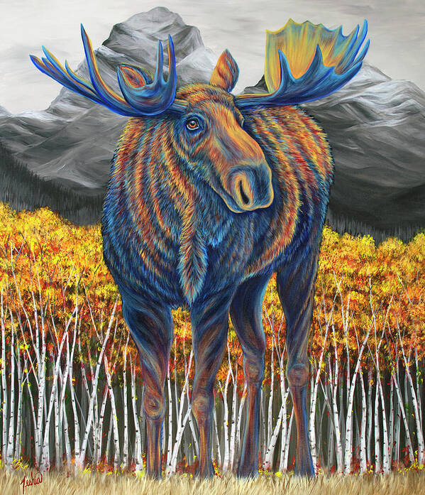 Moose Art Print featuring the painting Legend of the Fall by Teshia Art